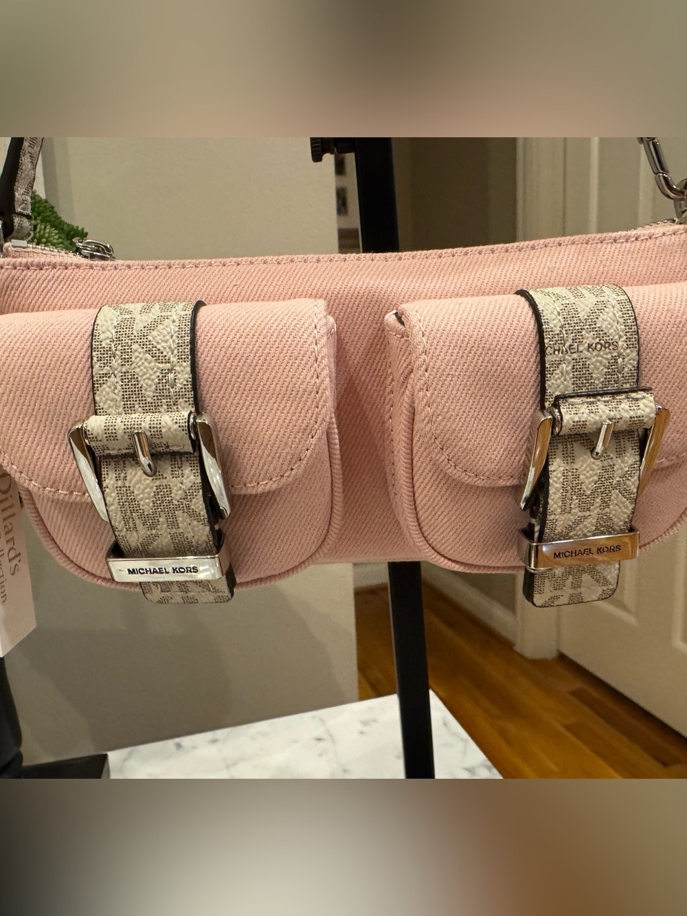 Michael Kors - Zoe Rosewater Small Pouchette NWT - Denim Brand New - Picture 3 of 9